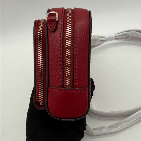 Kate Spade Staci Mini Dual Zip Around Crossbody Red Jam - Picture 4 of 16